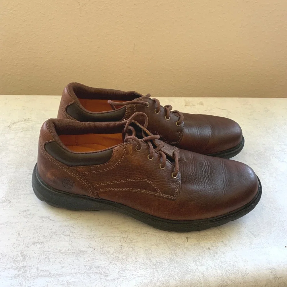 Timberland Earthkeepers 5127A Brown Leather Plain Toe Oxford Mens 9.5 City Prem.